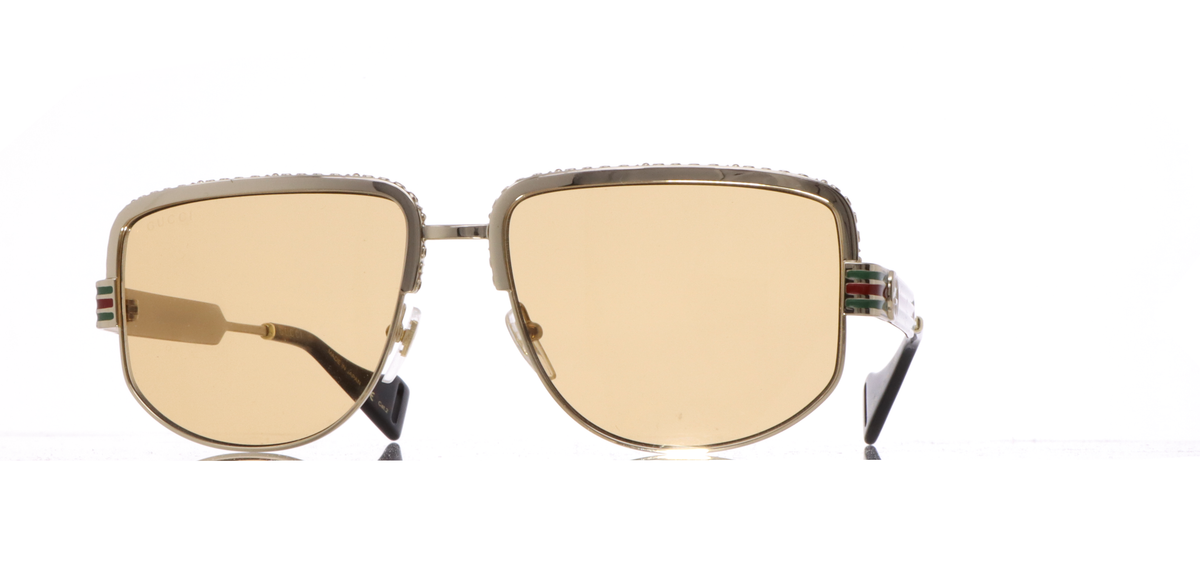 Gucci Sun GG0585S Gold Yellow Eyewear Glasses Sun Frames